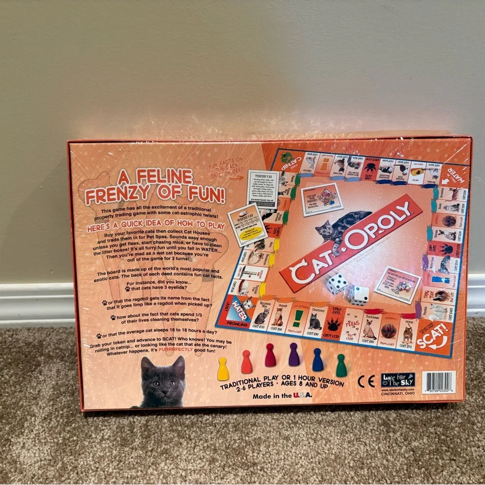 Cat Opoly Board Game - Orange